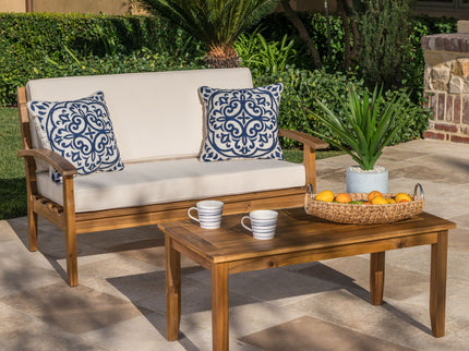 Outdoor Chat Set With Coffee Table And Loveseat