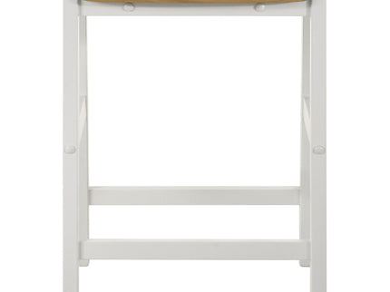 Prager - 3 Piece Kitchen Island Counter Table Set With Overhead Rack And Backless Stools - White