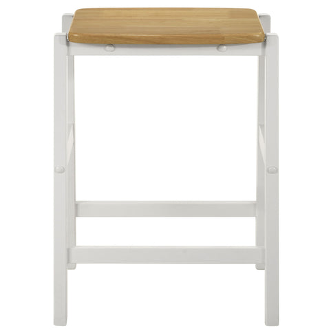 Prager - 3 Piece Kitchen Island Counter Table Set With Overhead Rack And Backless Stools - White
