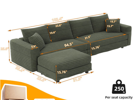 Modern Comfy Upholstered Sofa Cloud Couch & Deep Seat Couches