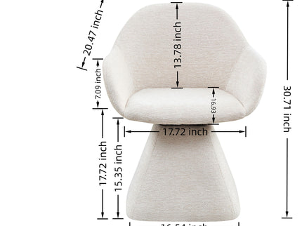 180° Rotating Accent Chair For Living Room - Beige