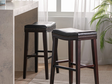 Elegant Saddle Stool With Curved Seat Comfort - Brown