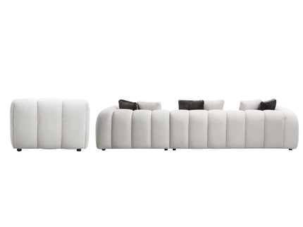 Manilla - Sectional Sofa With Chair - Ivory White