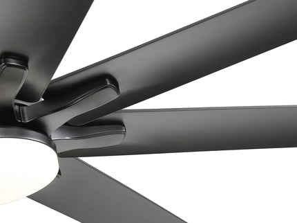 Ceiling Fan With Dimmable LED Light, 8 Blades, Smart Remote Control, Reversible DC Motor For Home Office And Living Spaces - Matte Black