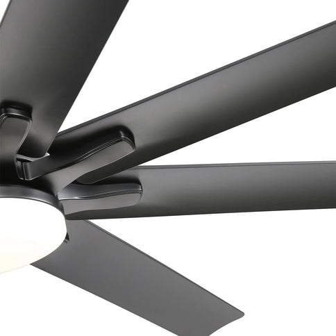 Ceiling Fan With Dimmable LED Light, 8 Blades, Smart Remote Control, Reversible DC Motor For Home Office And Living Spaces - Matte Black