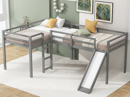 L Shaped Loft Bed With Ladder And Slide