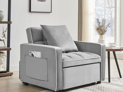 Modern 3 In 1 Sofa Bed Chair, Adjustable Recliner