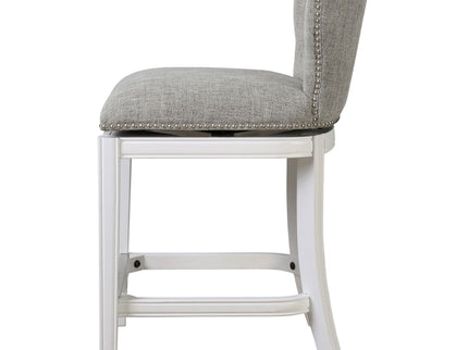 Upholstered Swivel Stool With Back