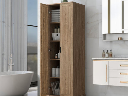 Storage Cabinet With Adjustable Shelves, 2 Doors, Rectangle Design For Bathroom