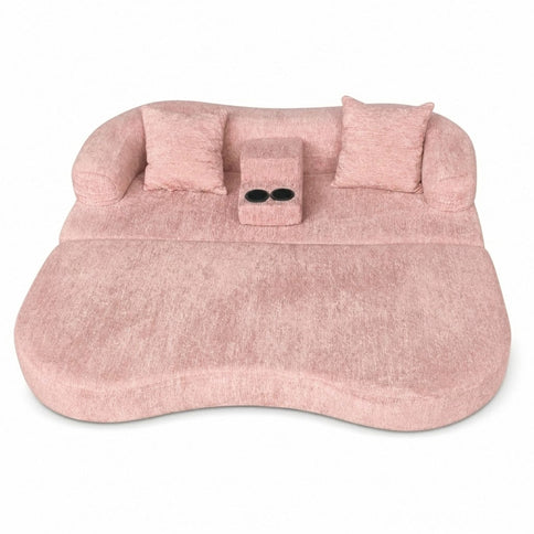 2 In 1 Convertible Sleeper Sofa Bed With Cup Holders