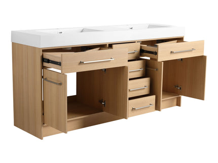 Freestanding Bathroom Vanity With Resin Sink, Soft-Closing Doors And Drawers