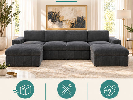 Modular Sectional Sofa, Reversible Set