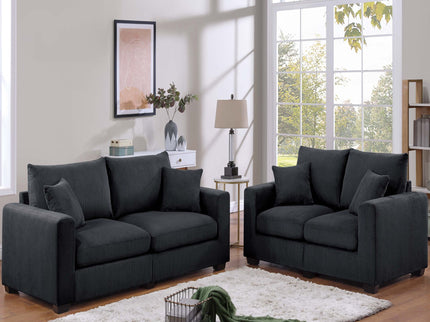 2 Piece Contemporary Style Sofa Set With Matching Pillows
