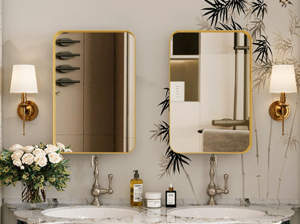 Recessed Metal Framed Medicine Cabinet With Mirror And Adjustable Shelves Wall Mirror With Storage For Bathroom