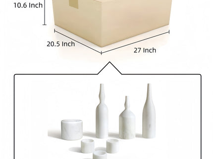 7 Pieces Luxury Natural Marble Living Room Accessories Set