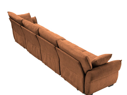 Modern Sofa & Pillows, Textured Cover, High Rebound Cushions