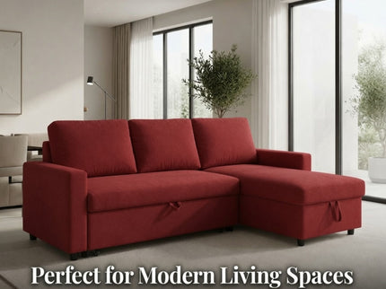 L - Shaped Convertible Sofa Bed With Storage Chaise