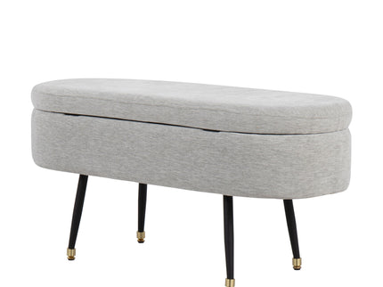 Harvey - Contemporary Storage Bench - Black / Light Gray