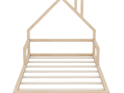 Elegant Floor Bed With House Shaped Headboard