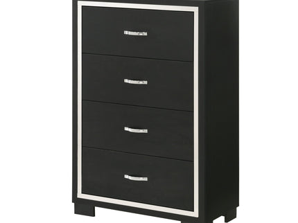 4 Drawer Bedroom Chest With Handles Furniture - Black