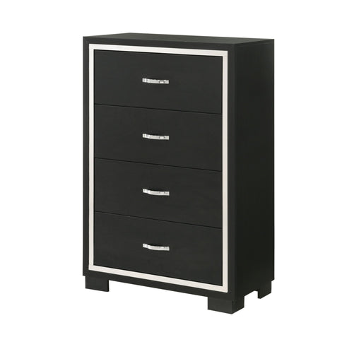 4 Drawer Bedroom Chest With Handles Furniture - Black