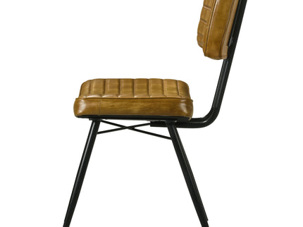 Tufted Side Chairs Upholstery And Tapered Legs (Set of 2) - Camel