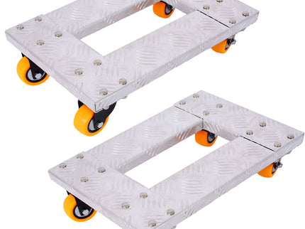 Heavy Duty Furniture Dolly Trolley Car, Aluminum Frame With 3" Tpu Professional Casters, Brake Option