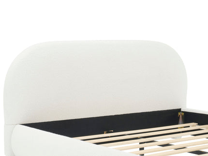 Upholstered Simple Modern Bedroom Bed With Curved Headboard
