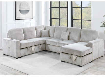 Modern Design Convertible Sectional Storage Bed With USB Port