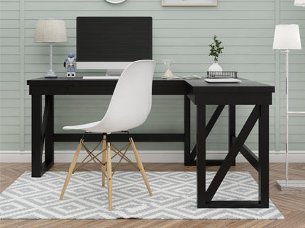 Crestwood - Lift Top L Desk - Black