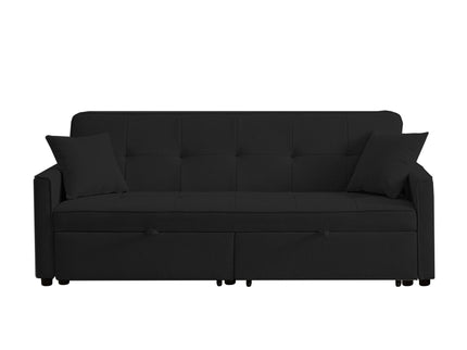3 In 1 Convertible Sleeper Sofa Bed, Reclining Backrest, Pillows, Pockets