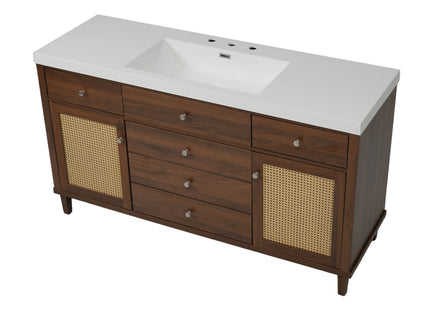 Bathroom Vanity With Sink, 5 Legs, Soft Close Drawers