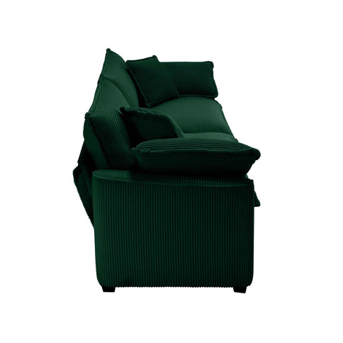 Modern 2 Seater With 4 Pillows, Upholstered Deep Seating Loveseat