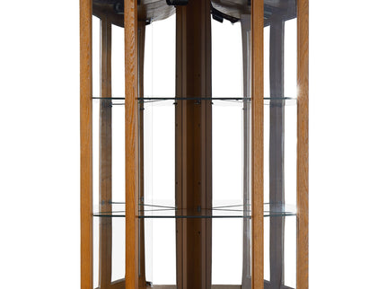 6 Shelf Corner Curio Display Cabinet With Lights, Mirrors And Adjustable Shelves (E26 Light Bulb Not Included)