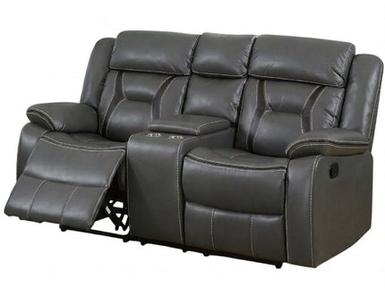 Modern Reclining Loveseat With Console, Cup Holders, Storage