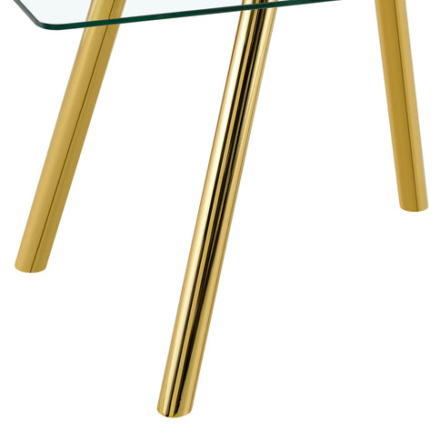 Rectangular Design Dining Table - Gold