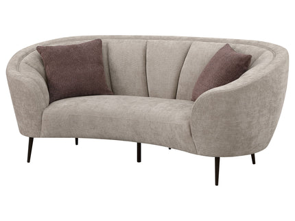 Saanich - Upholstered Curved With Plump Accent Pillows - Beige