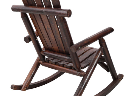 Durable Wooden Porch Rocker, Fir Log Rocking Chair