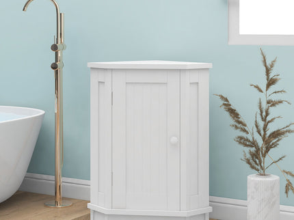 Bathroom Cabinet Triangle Corner Storage Cabinet With Adjustable Shelf Modern Style