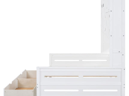 Daybed With All-In-One Cabinet And Shelf