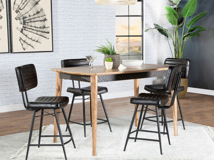 Senko - 5 Piece Counter Dining Set With Upholstered Chairs - Antique Espresso