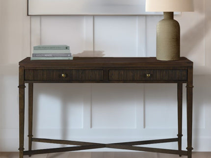 Fluted - 2 Drawer Storage Console Table - Brown
