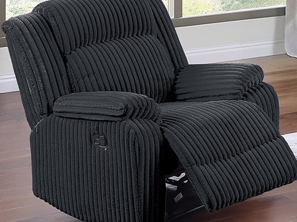 Motion Recliner Chair With Plush Armrests For Living Room, Soft Seat - Black