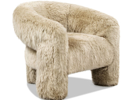Avalon - Genuine Sheepskin Fur Split Barrel Back Accent Chair - Natural Blonde