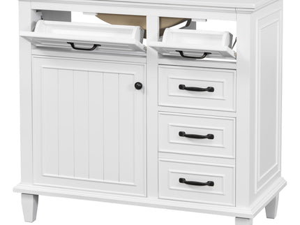 Modern Bathroom Vanity With Sink Top, Flip Drawers, Adjustable Shelf