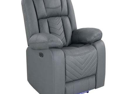 Raize - Power Recliner With LED Functionality - Gray