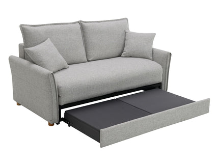 Oren - Chenille Sleeper Sectional Sofa With Storage 2 Toss Pillows - Gray