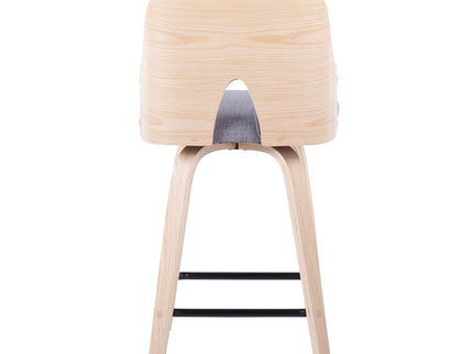 Stella - Contemporary Fixed Height Counter Stool With Swivel Square Footrest (Set of 2)