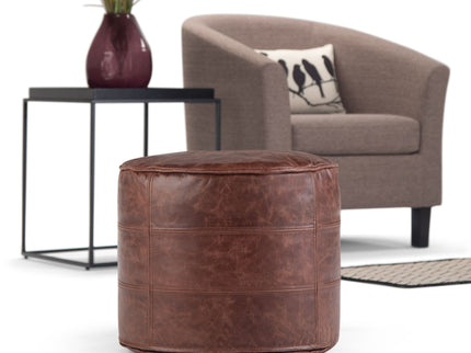 Connor - Handcrafted Round Pouf