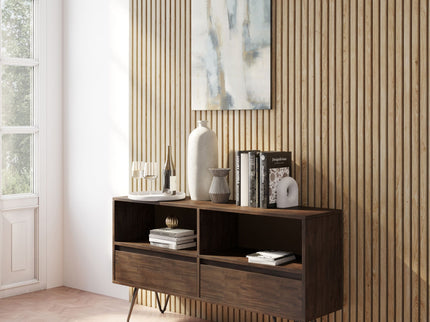 Chase - Low Bookcase - Rustic Natural Aged Brown